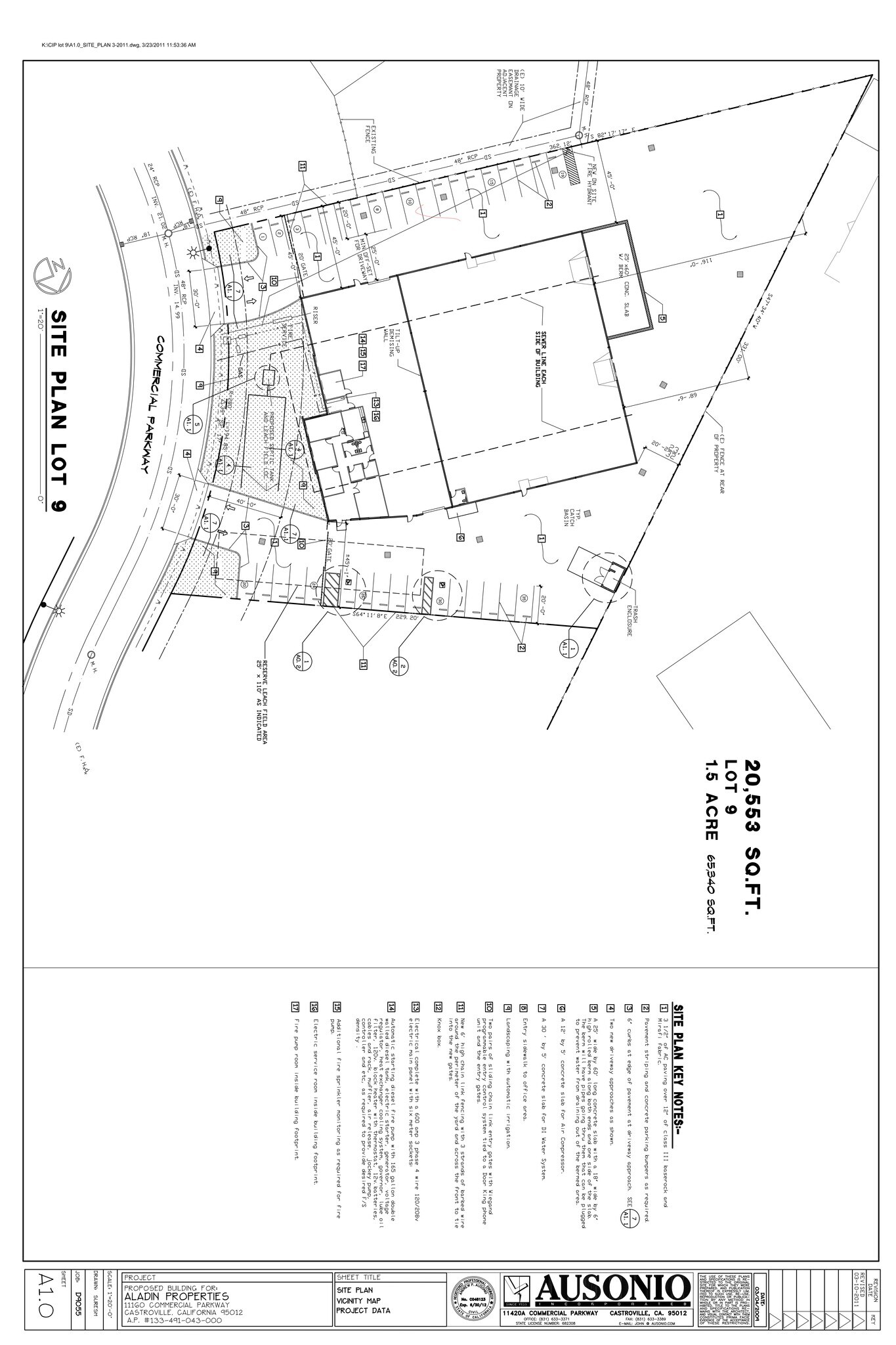 11160 Commercial Pky, Castroville, CA à louer Plan de site– Image 1 sur 3