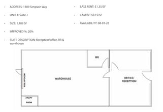 1305 Simpson Way, Escondido, CA à louer Plan d’étage– Image 2 sur 2