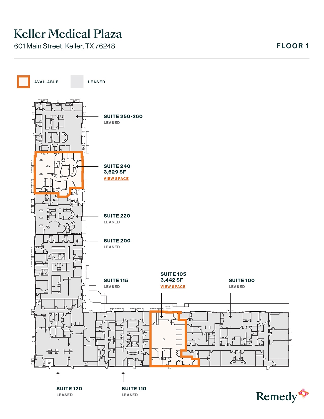 601 S Main St, Keller, TX à louer Plan d’étage– Image 1 sur 1