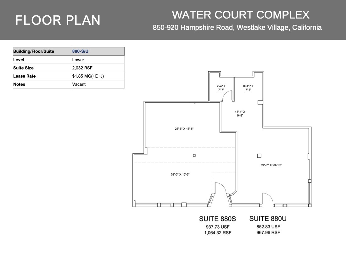 850 Hampshire Rd, Westlake Village, CA à louer Plan d’étage– Image 1 sur 1