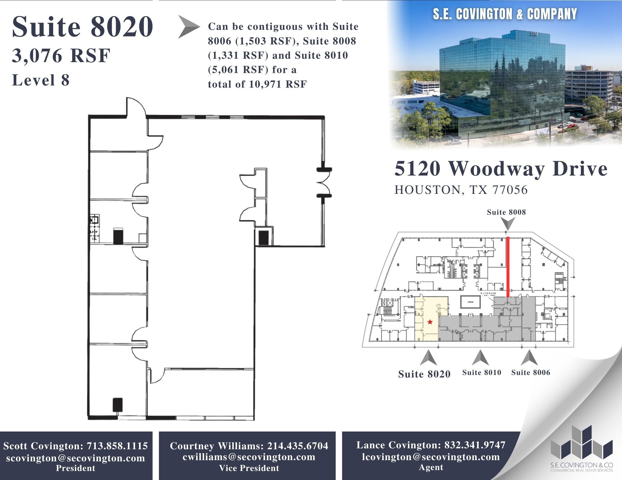 5120 Woodway Dr, Houston, TX à louer Plan d’étage– Image 1 sur 2