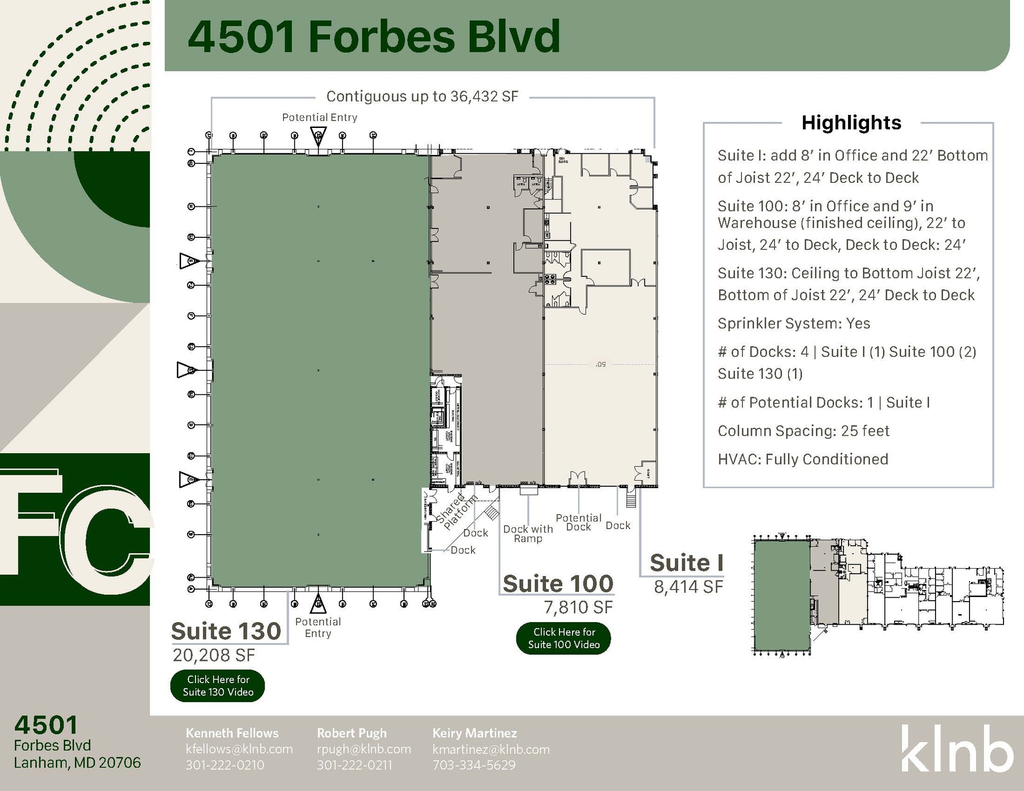4501 Forbes Blvd, Lanham, MD à louer Plan d’étage– Image 1 sur 1