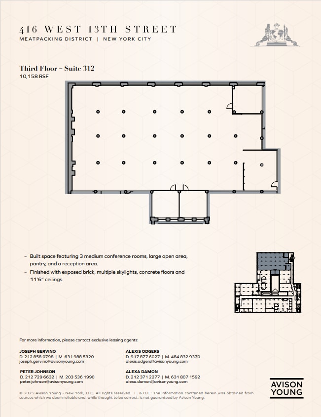 416 W 13th St, New York, NY à louer Plan d’étage– Image 1 sur 6