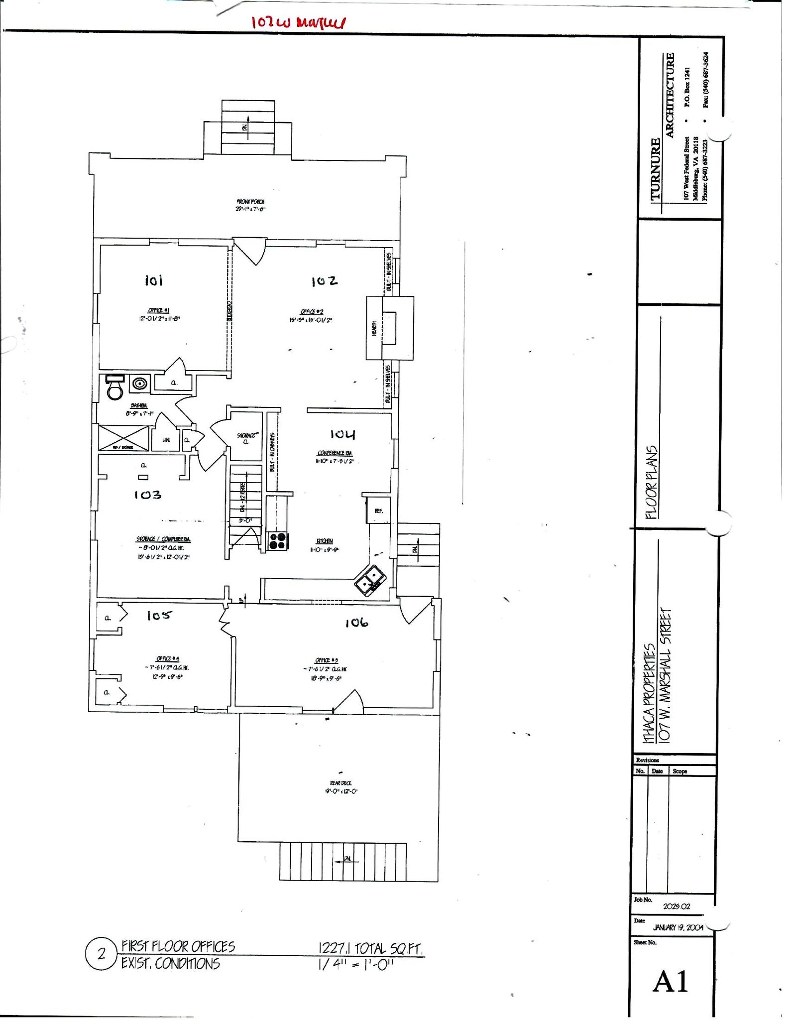 107 W Marshall St, Middleburg, VA à louer Plan d’étage– Image 1 sur 2