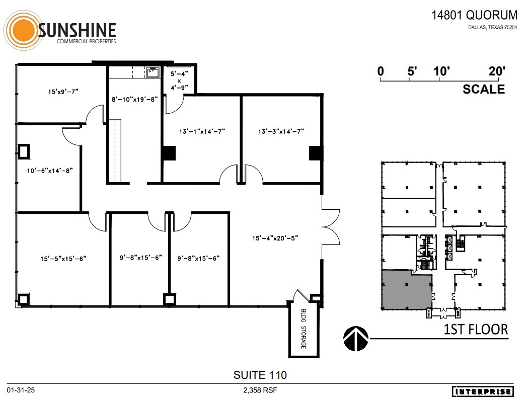 14801 Quorum Dr, Addison, TX à louer Plan d’étage– Image 1 sur 1