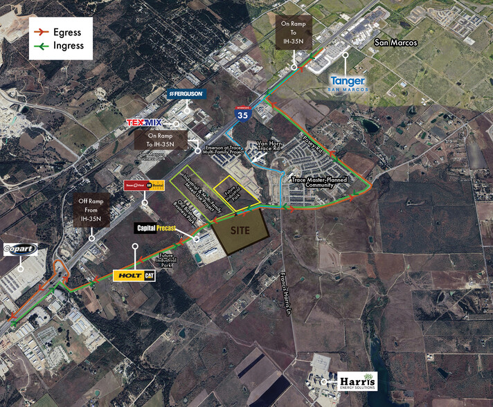 Old Bastrop Rd & IH-35, San Marcos, TX à vendre - Aérien – Image 2 sur 2