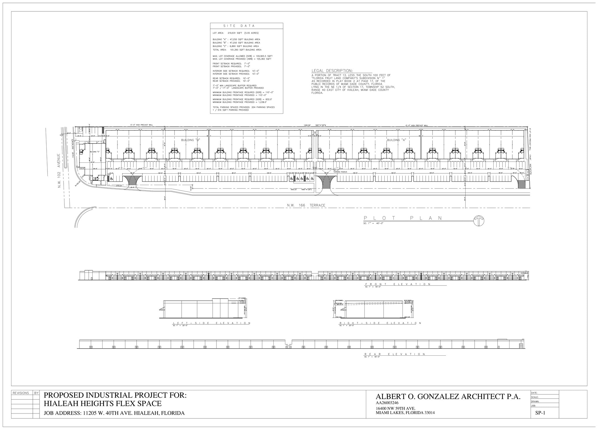 11205 W 40th Ave, Hialeah, FL à louer Plan de site– Image 1 sur 2