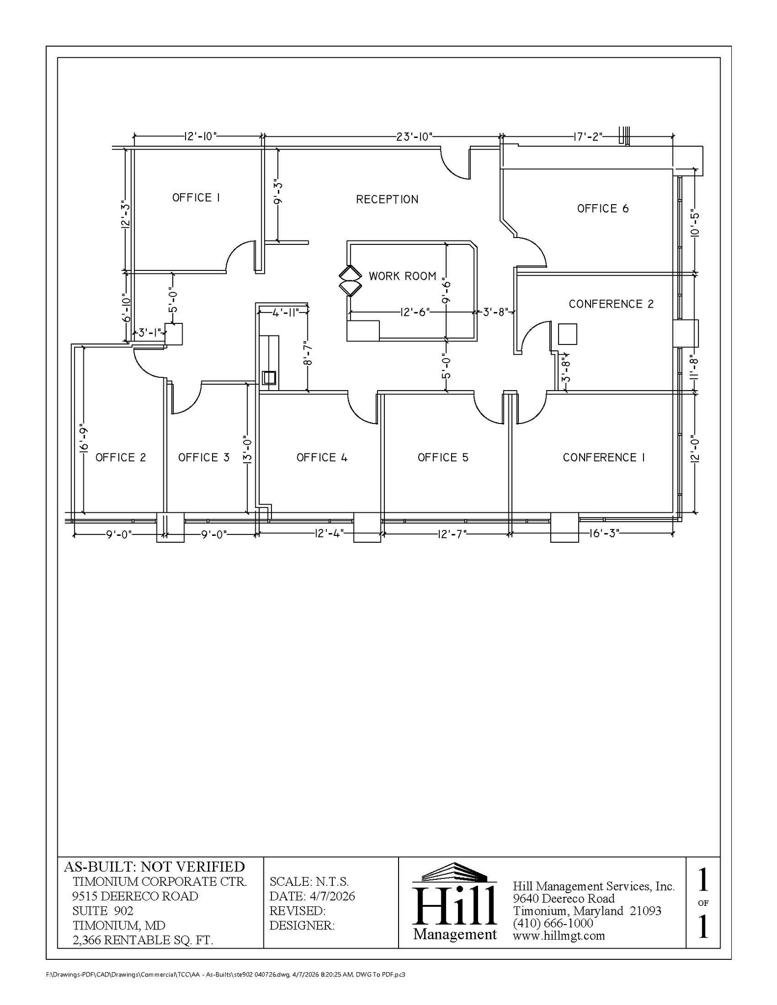 9515 Deereco Rd, Timonium, MD à louer Plan d’étage– Image 1 sur 1