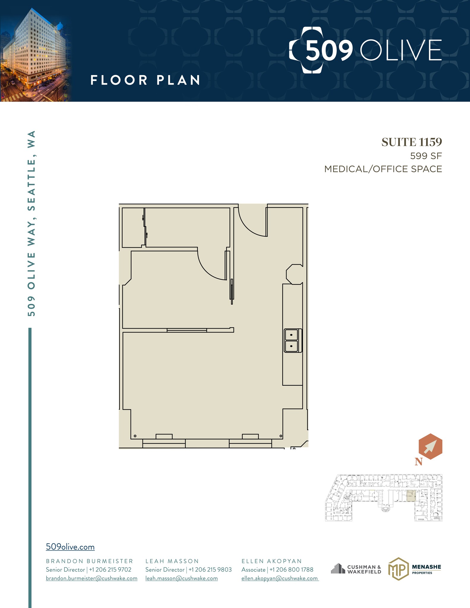 509 Olive Way, Seattle, WA à louer Plan de site– Image 1 sur 1
