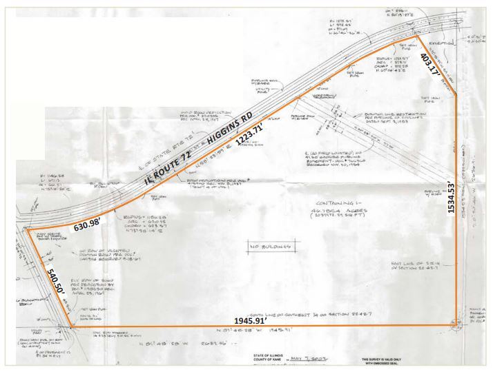 Rt 72 & Big Timber Rd, Elgin, IL à vendre - Plan de site – Image 2 sur 2
