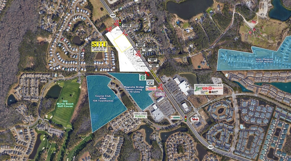 SC-707 & Oak Hampton dr, Murrells Inlet, SC à louer - Aérien – Image 2 sur 4