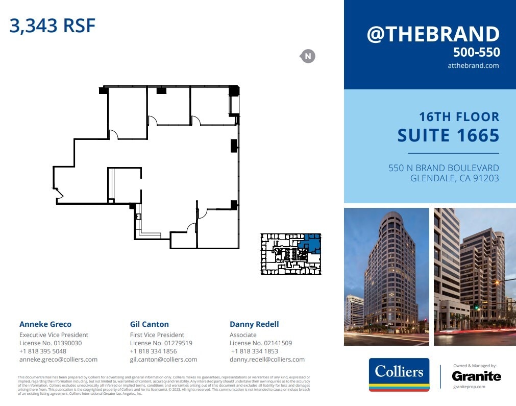 500-550 N Brand Blvd, Glendale, CA à louer Plan d’étage– Image 1 sur 1