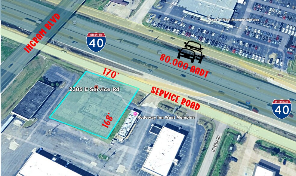 2305 E Service Rd, West Memphis, AR à vendre - Photo principale – Image 1 sur 6