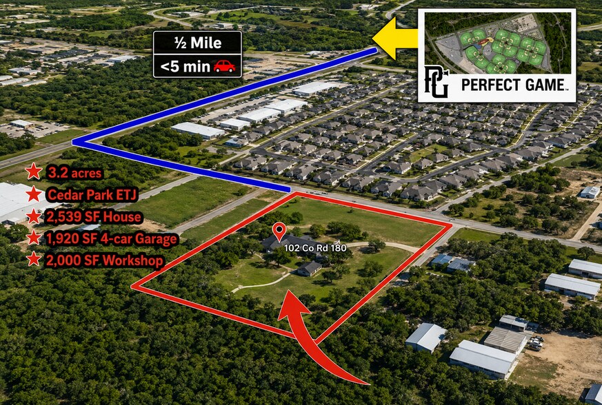 102 County Road 180, Leander, TX à vendre - Aérien – Image 3 sur 24