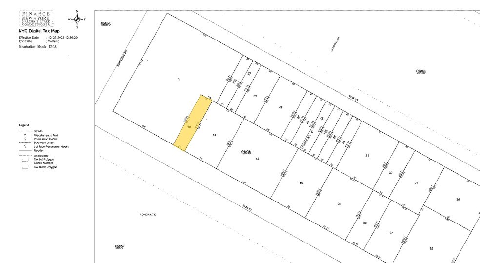 349 W 86th St, New York, NY à vendre - Plan cadastral – Image 3 sur 3