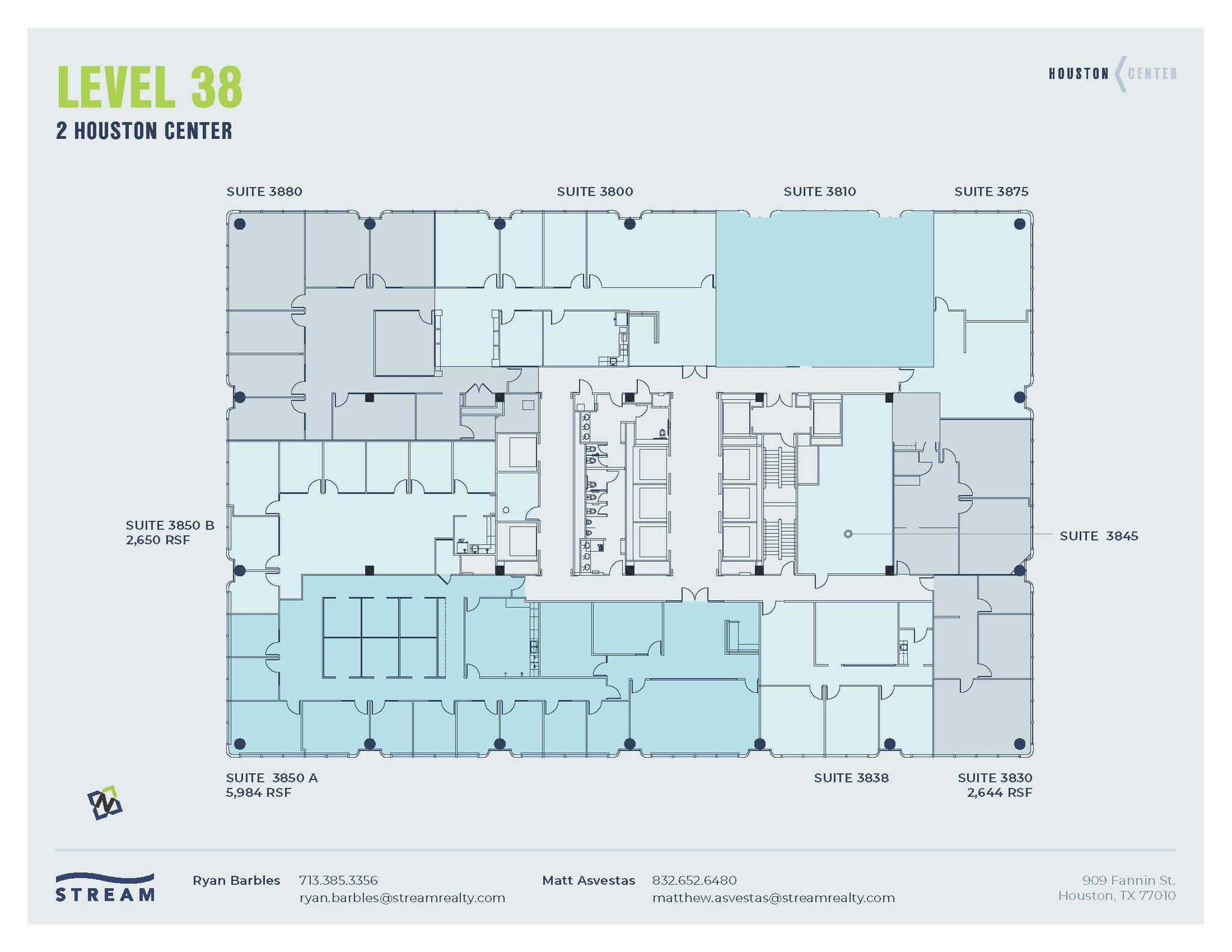 909 Fannin St, Houston, TX à louer Plan d’étage– Image 1 sur 1