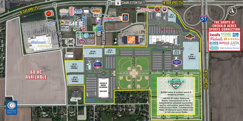 0 I-57 & Charleston Ave, Mattoon, IL à vendre - Aérien – Image 2 sur 5