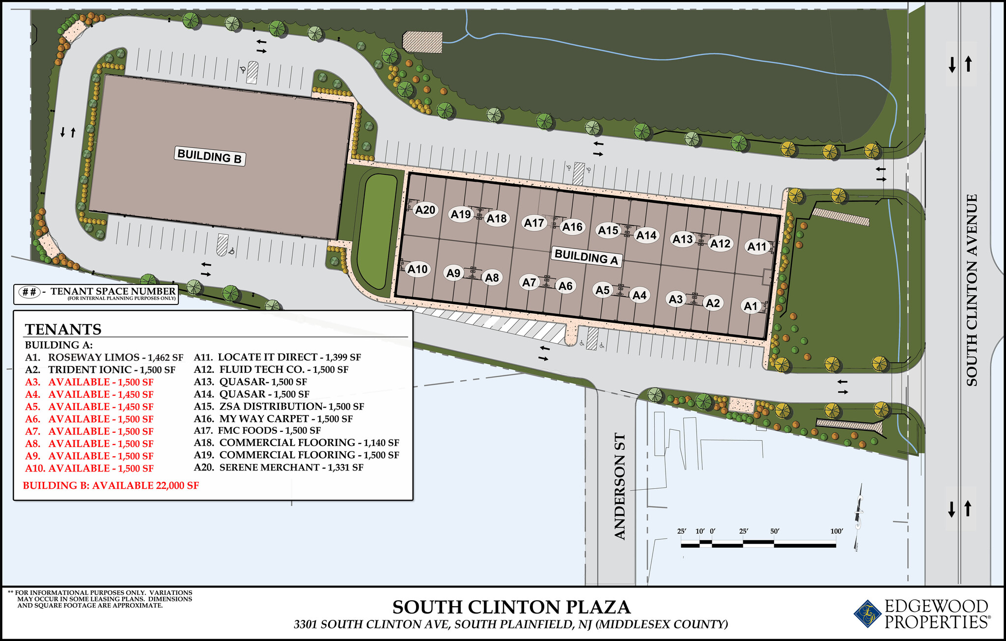 3301-3393 S Clinton Ave, South Plainfield, NJ à louer Plan de site– Image 1 sur 1