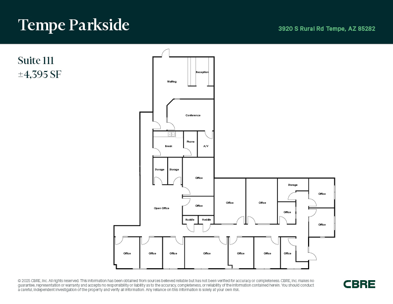 3920 S Rural Rd, Tempe, AZ à vendre Plan d’étage– Image 1 sur 1
