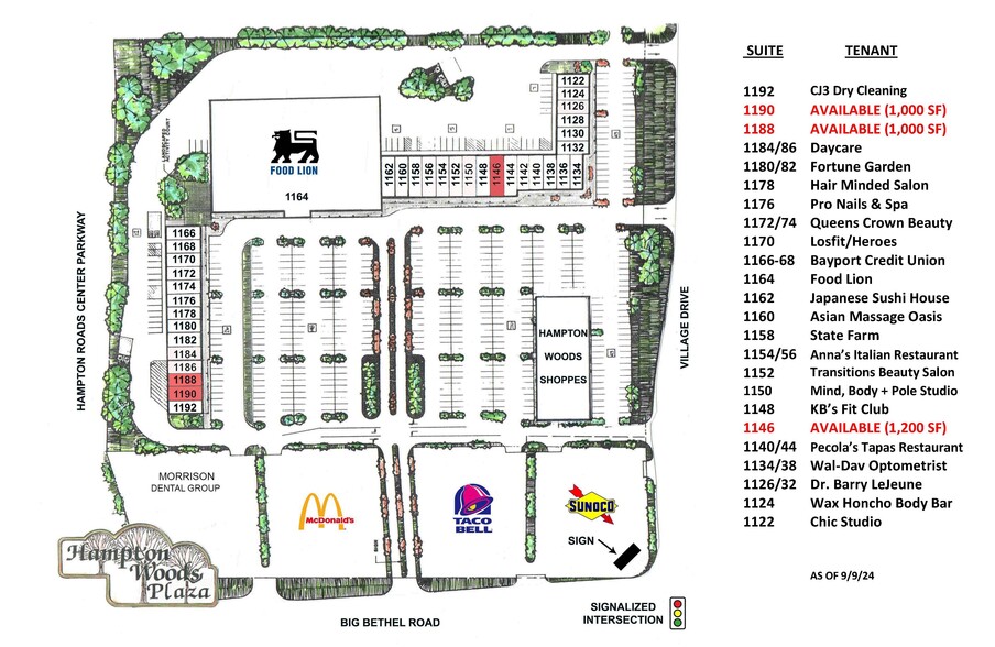 1122-1192 Big Bethel Rd, Hampton, VA à louer - Plan de site – Image 3 sur 9