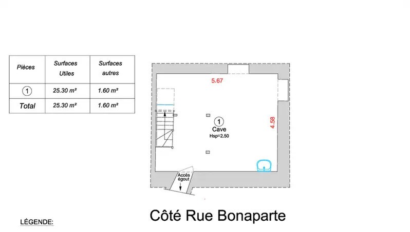 Local commercial dans Paris à louer - Plan d’étage – Image 2 sur 3