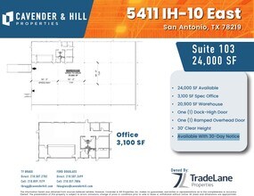 5411 IH-10, San Antonio, TX à louer Plan d’étage– Image 1 sur 1