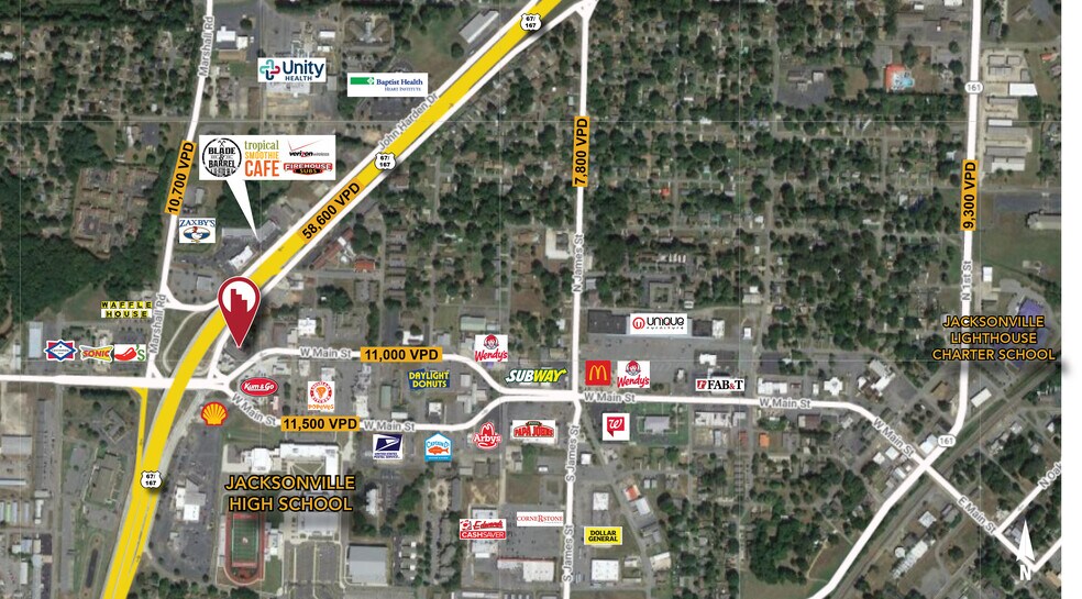 1524 W Main St, Jacksonville, AR à vendre - Aérien – Image 2 sur 3