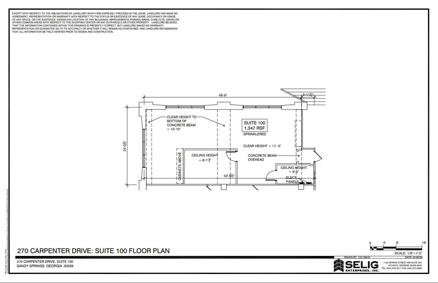 270 Carpenter Dr NE, Sandy Springs, GA à louer Plan d’étage– Image 1 sur 1