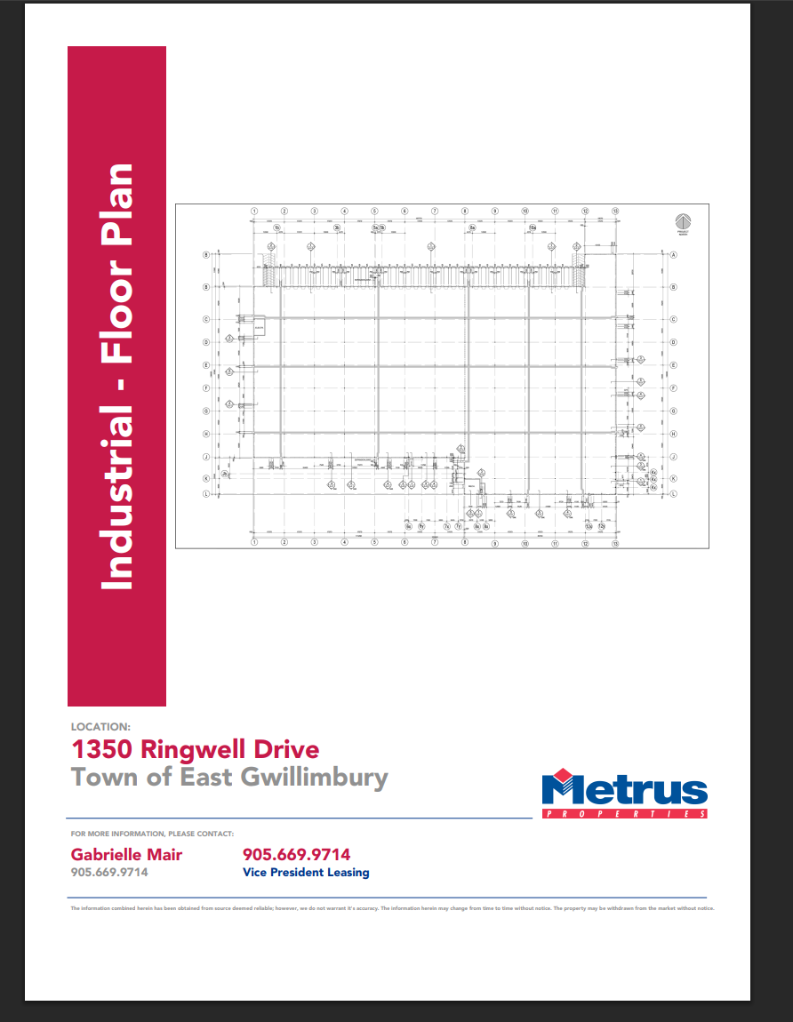 1350 Ringwell Dr, Newmarket, ON à louer Plan d’étage– Image 1 sur 1