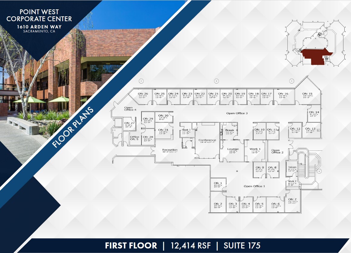 1610 Arden Way, Sacramento, CA à louer Plan d’étage– Image 1 sur 1