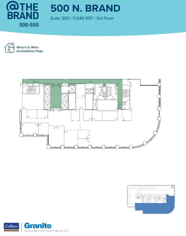 500-550 N Brand Blvd, Glendale, CA à louer Plan d’étage– Image 1 sur 1