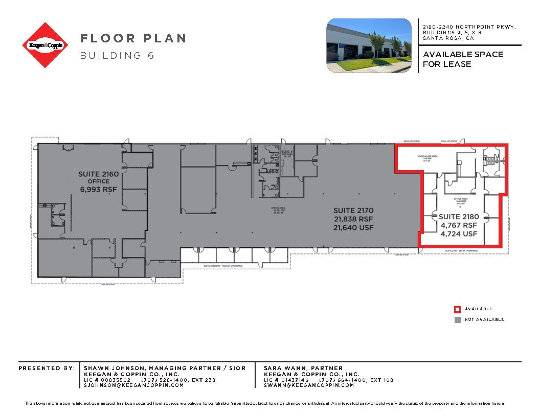 2160-2180 Northpoint Pky, Santa Rosa, CA à louer Plan d’étage– Image 1 sur 4