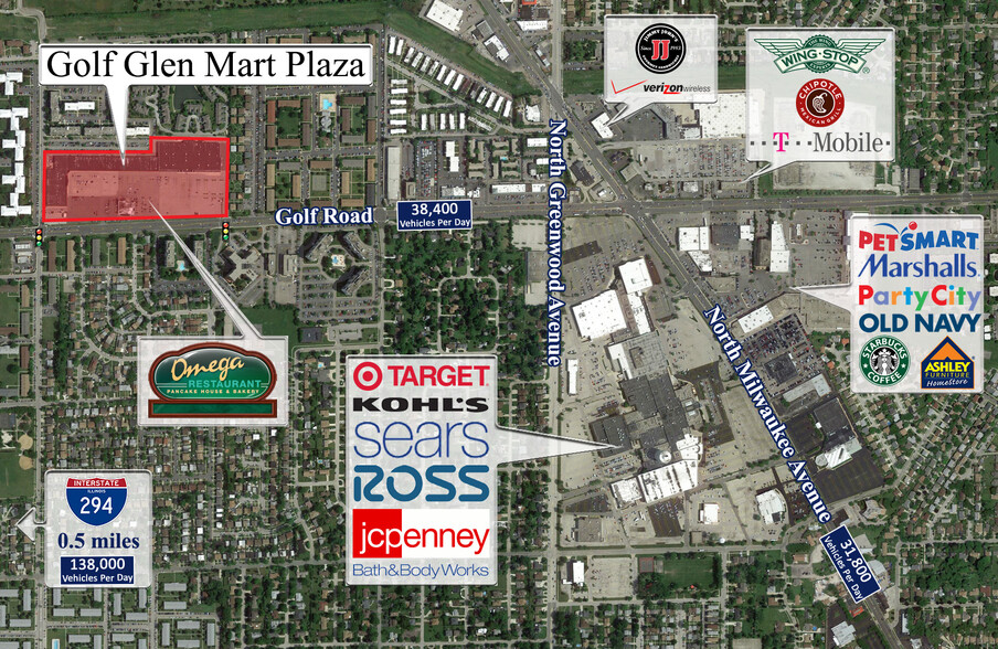 9000-9196 W Golf Rd, Niles, IL à louer - Aérien – Image 2 sur 2