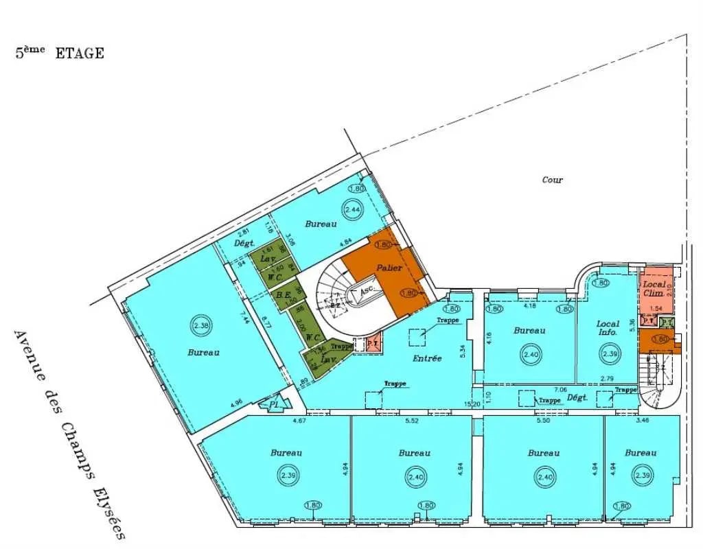 Bureau dans Paris à louer Plan d’étage– Image 1 sur 3