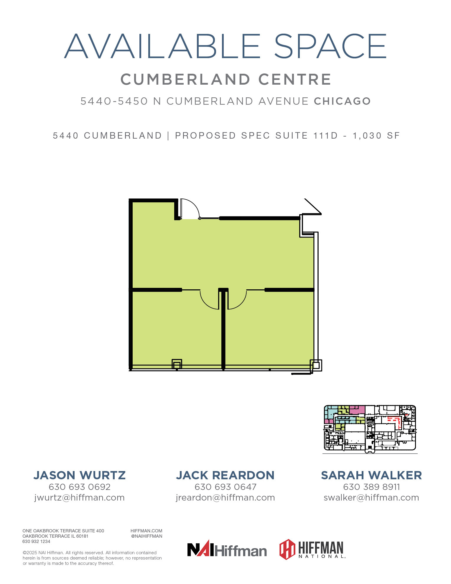 5440 N Cumberland Ave, Chicago, IL à louer Plan d’étage– Image 1 sur 11