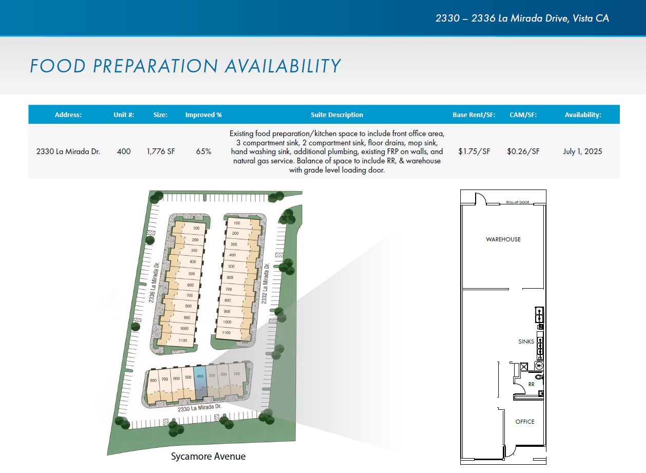 2330 La Mirada Dr, Vista, CA à louer Plan d’étage– Image 1 sur 1