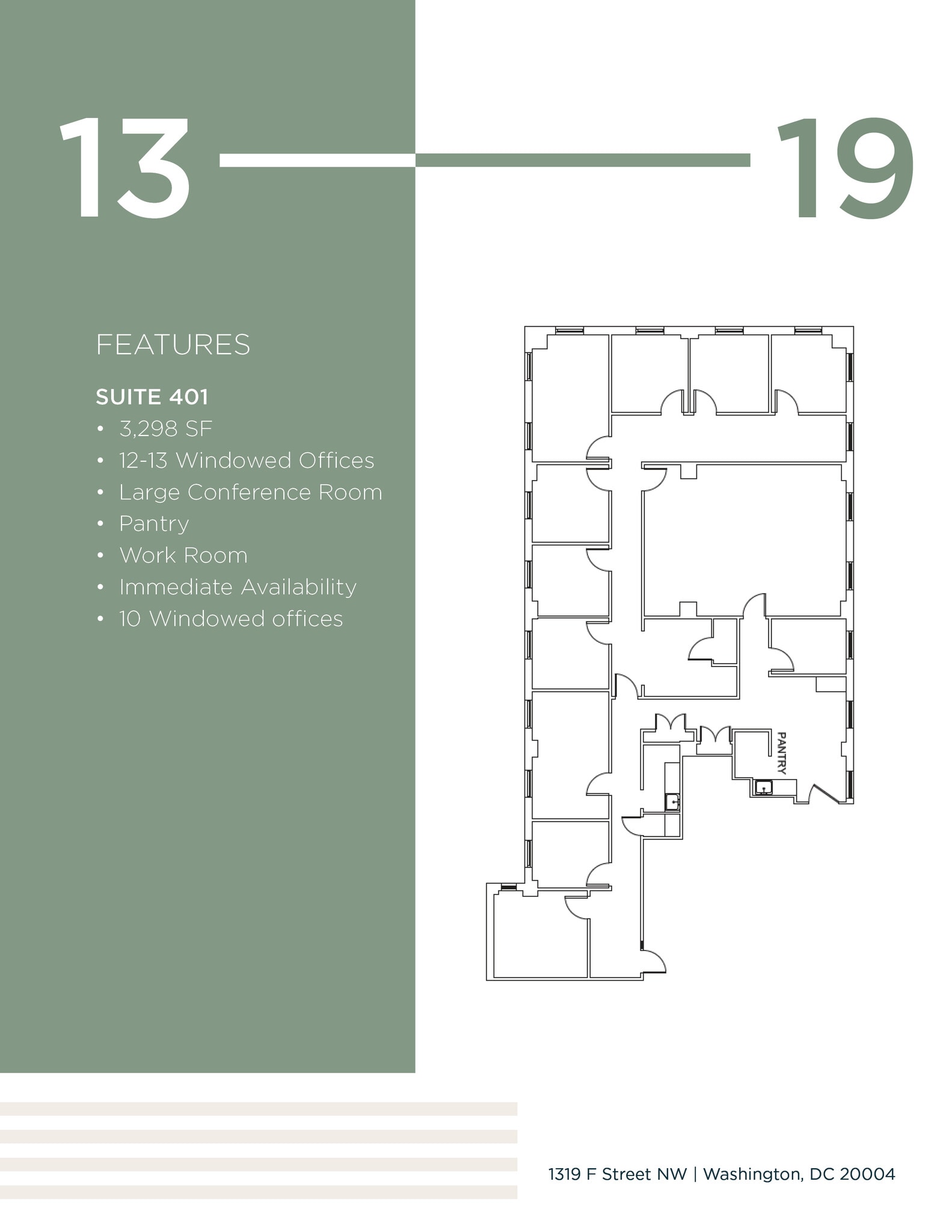 1319 F St NW, Washington, DC à louer Plan d’étage– Image 1 sur 1