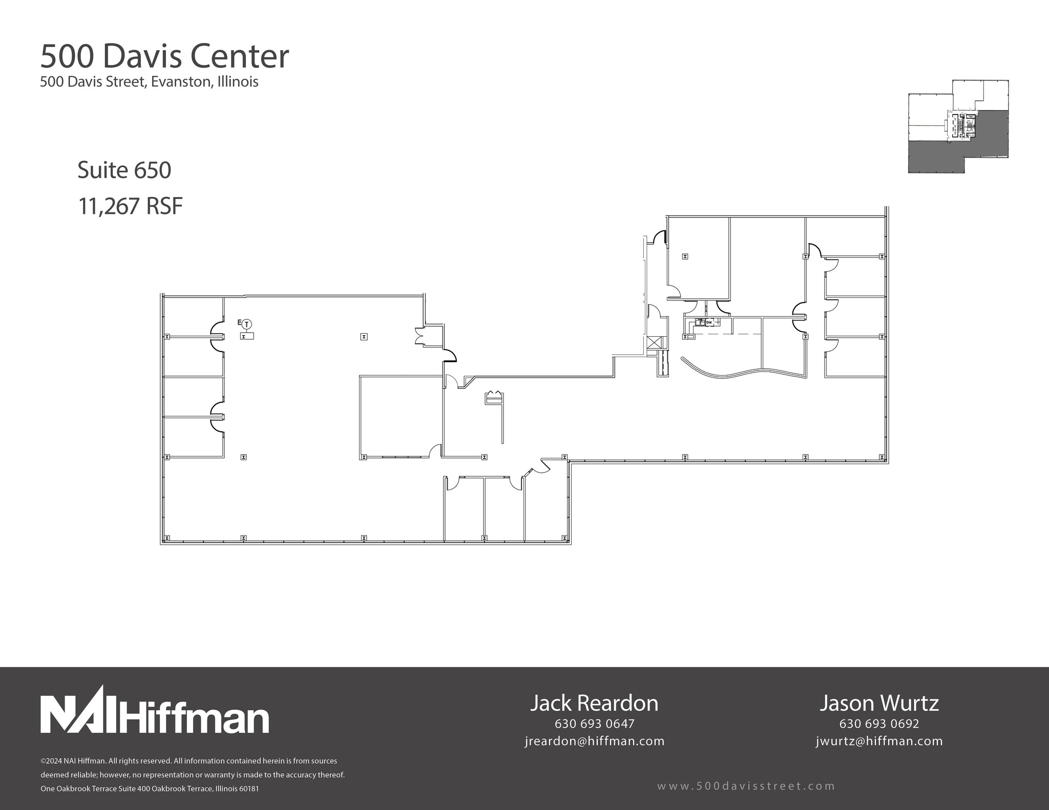 500 Davis St, Evanston, IL à louer Plan d’étage– Image 1 sur 1