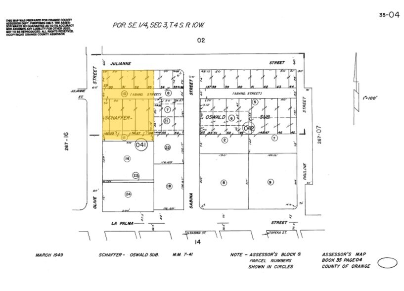 1040 N Olive St, Anaheim, CA à louer - Plan cadastral – Image 2 sur 5
