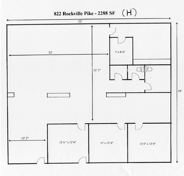 822 Rockville Pike, Rockville, MD à louer Plan d’étage– Image 1 sur 1