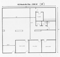 822 Rockville Pike, Rockville, MD à louer Plan d’étage– Image 1 sur 1