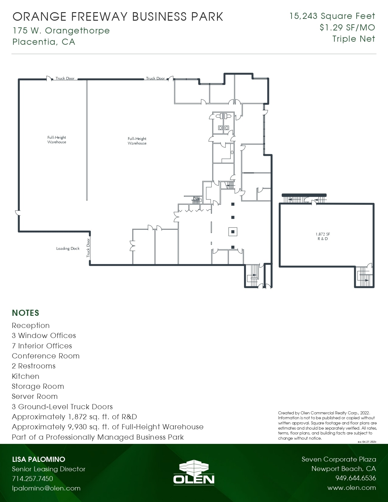 175 W Orangethorpe Ave, Placentia, CA à louer Plan d’étage– Image 1 sur 1