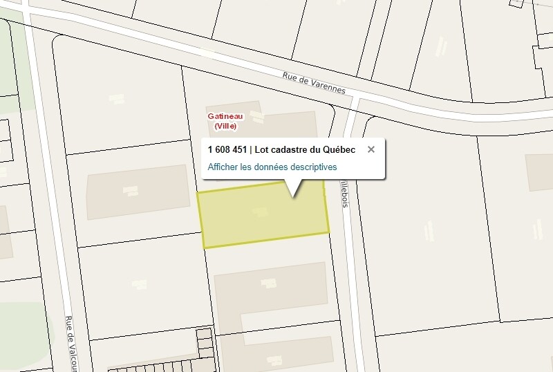 22 Rue de Varennes, Gatineau, QC à louer Plan cadastral– Image 1 sur 3