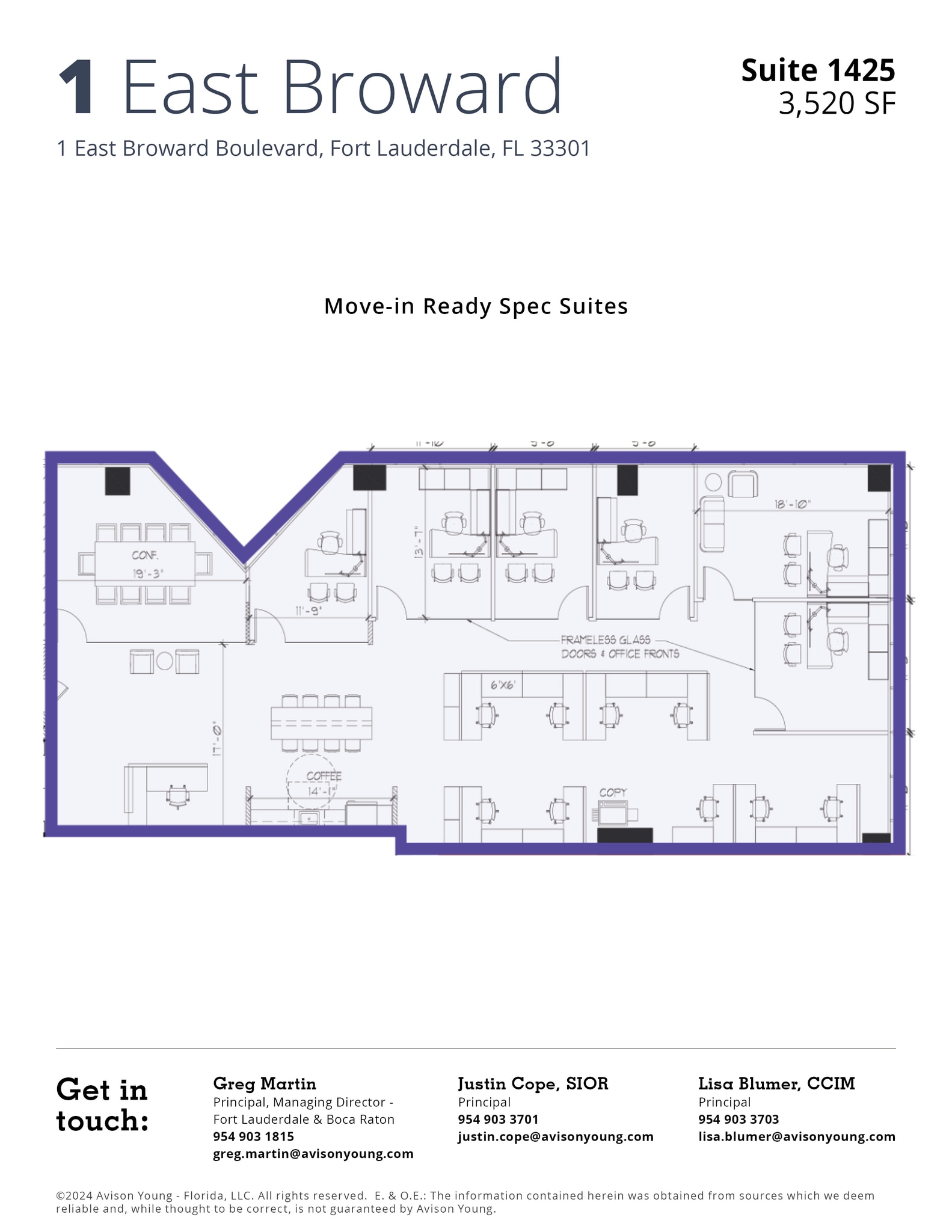 1 E Broward Blvd, Fort Lauderdale, FL à louer Plan d’étage– Image 1 sur 1