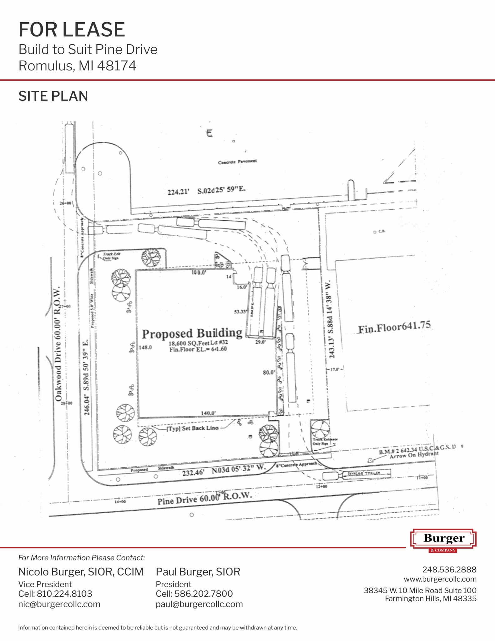 15498 Pine Dr, Romulus, MI à louer Plan de site– Image 1 sur 1