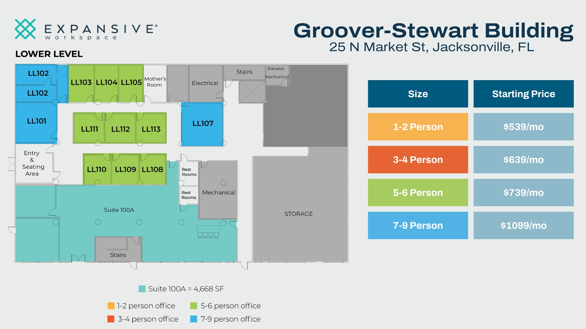25 N Market St, Jacksonville, FL à louer Plan d’étage– Image 1 sur 3