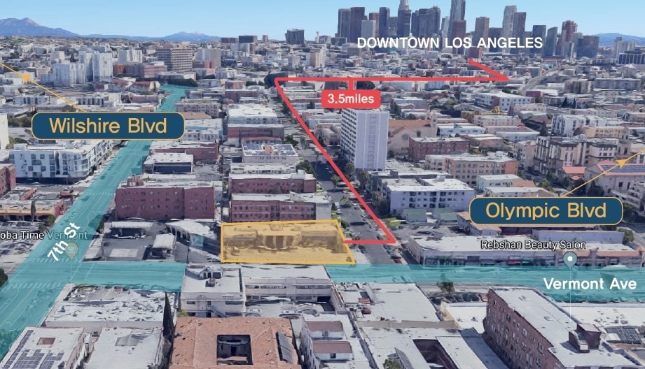 730-732 S Vermont Ave, Los Angeles, CA à vendre - Aérien – Image 3 sur 4