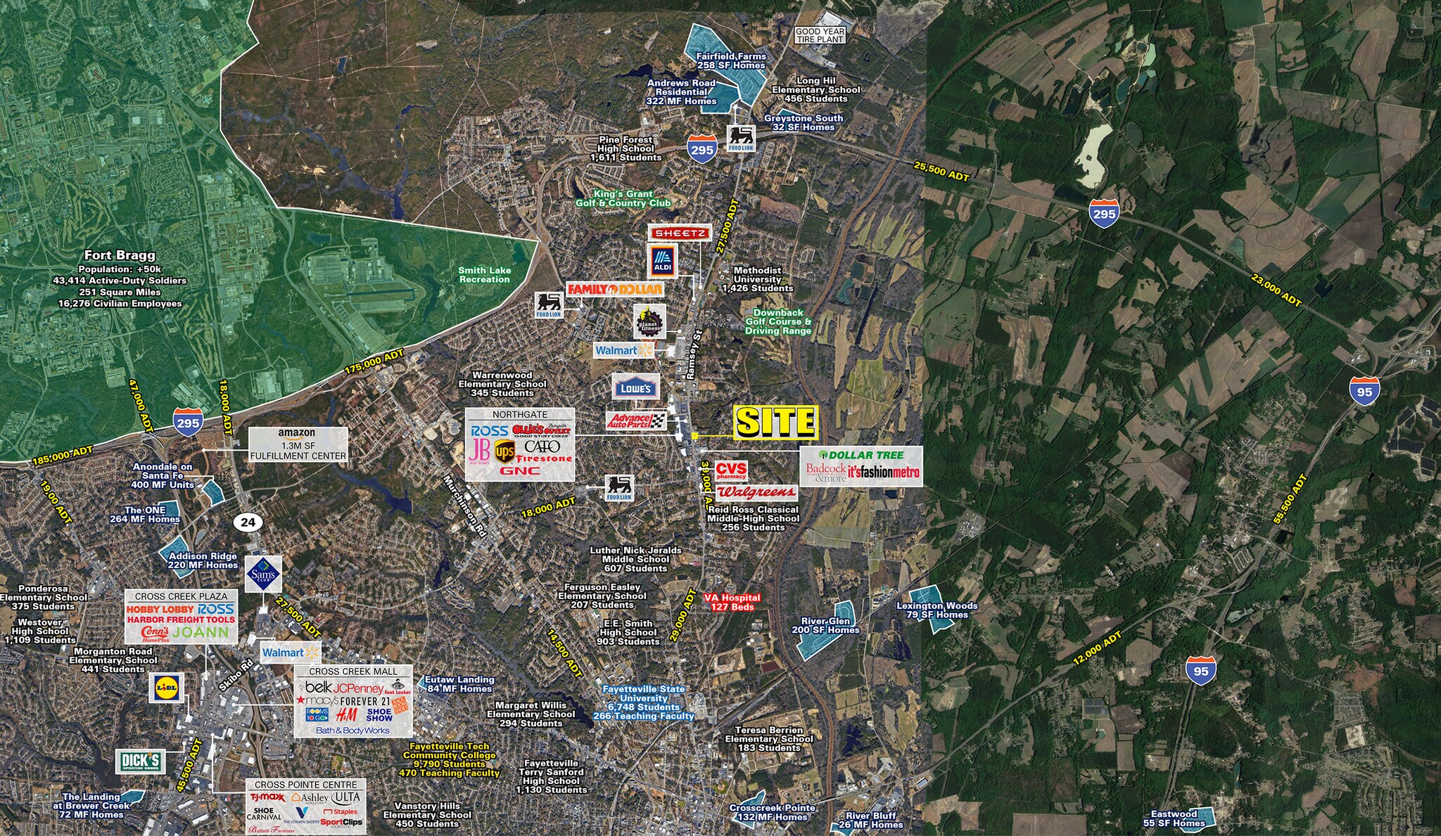 3740 Ramsey St, Fayetteville, NC à vendre Aérien– Image 1 sur 6