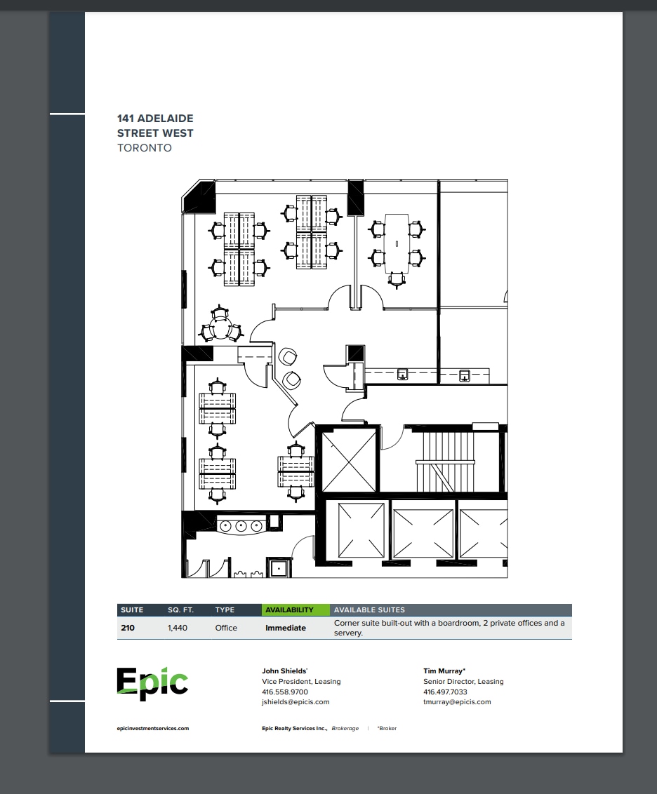 141 Adelaide St W, Toronto, ON à louer Plan d’étage– Image 1 sur 1