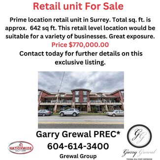 Plus de détails pour 14885 60 Av, Surrey, BC - Local commercial à vendre